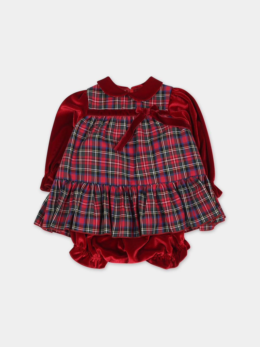 Vestito rosso per neonata con fiocco